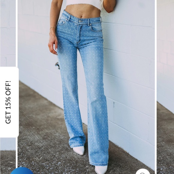 Rhinestone studded flare jeans - Picture 2 of 2